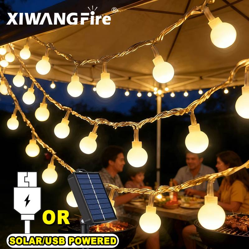 Outdoor Lighting Globes - ไฟประดับโซลาร์เซลล์/USB/แบตเตอรี่ 3-10 เมตร, ไฟ LED ลูกบอลทรงกลม,