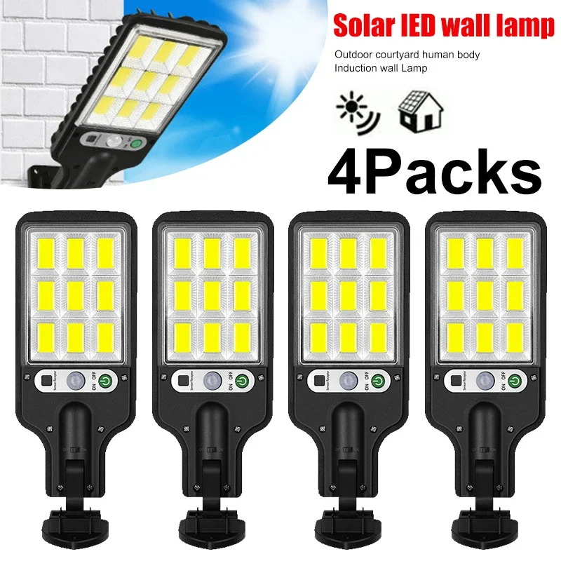 Outdoor Lighting Lamp - ไฟ LED พลังงานแสงอาทิตย์สำหรับภายนอกอาคาร ติดผนัง ชาร์จไฟได้ พร้อมระบบเซ็นเซอร์