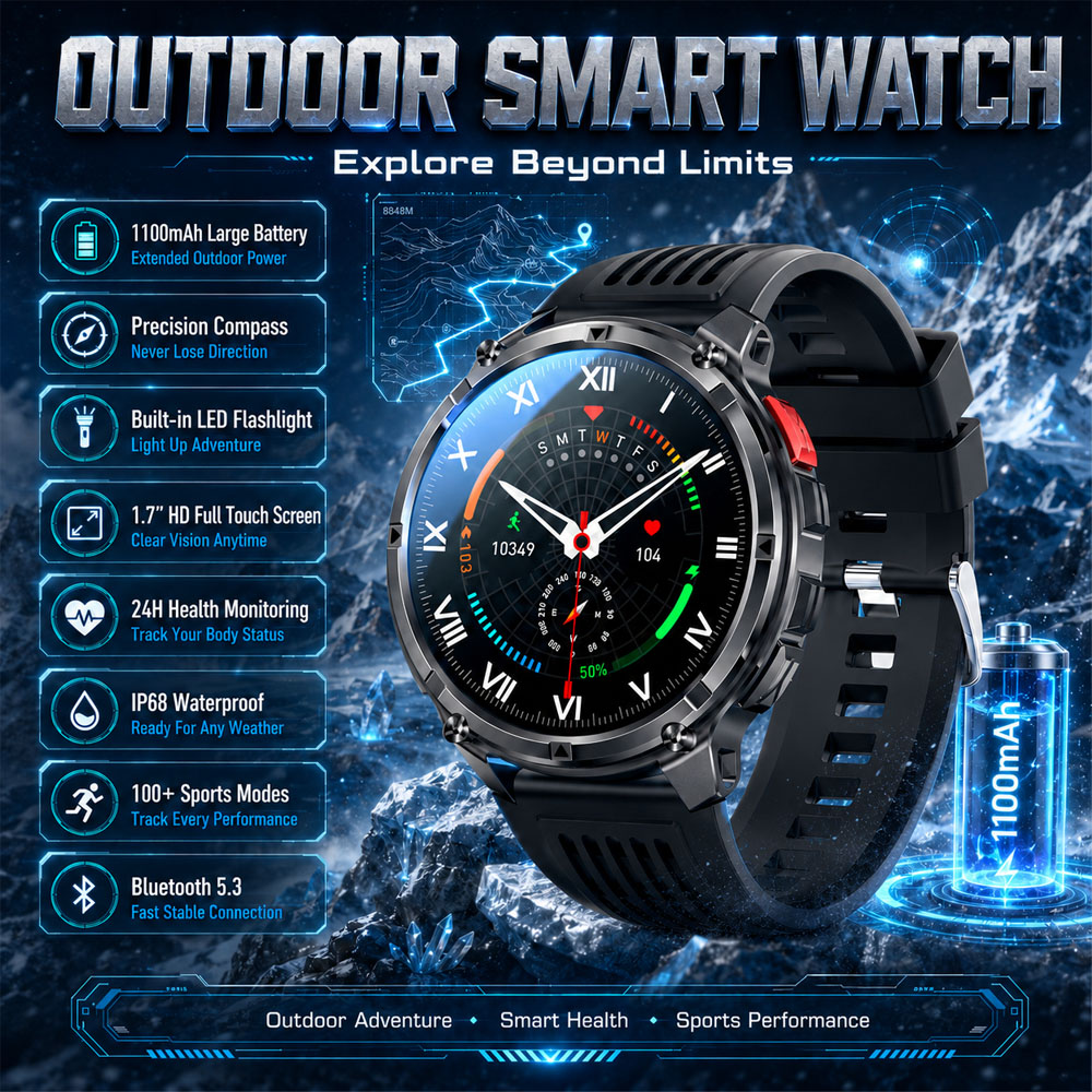 Outdoor Lighting Zones - สมาร์ทวอทช์ YAOCX AMOLED รุ่นใหม่ ปี 2026