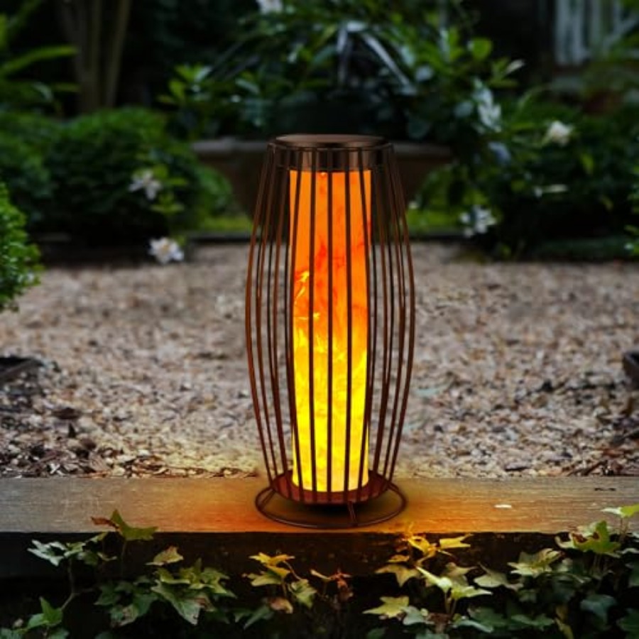 Outdoor Lighting Lamp - โคมไฟตั้งพื้นพลังงานแสงอาทิตย์ แสงกะพริบ โคมไฟพลังงานแสงอาทิตย์กลางแจ้ง โคมไฟพลังงานแสงอาทิตย์กลางแจ้ง กันน้ำ เปิด/ปิดอัตโนมัติ