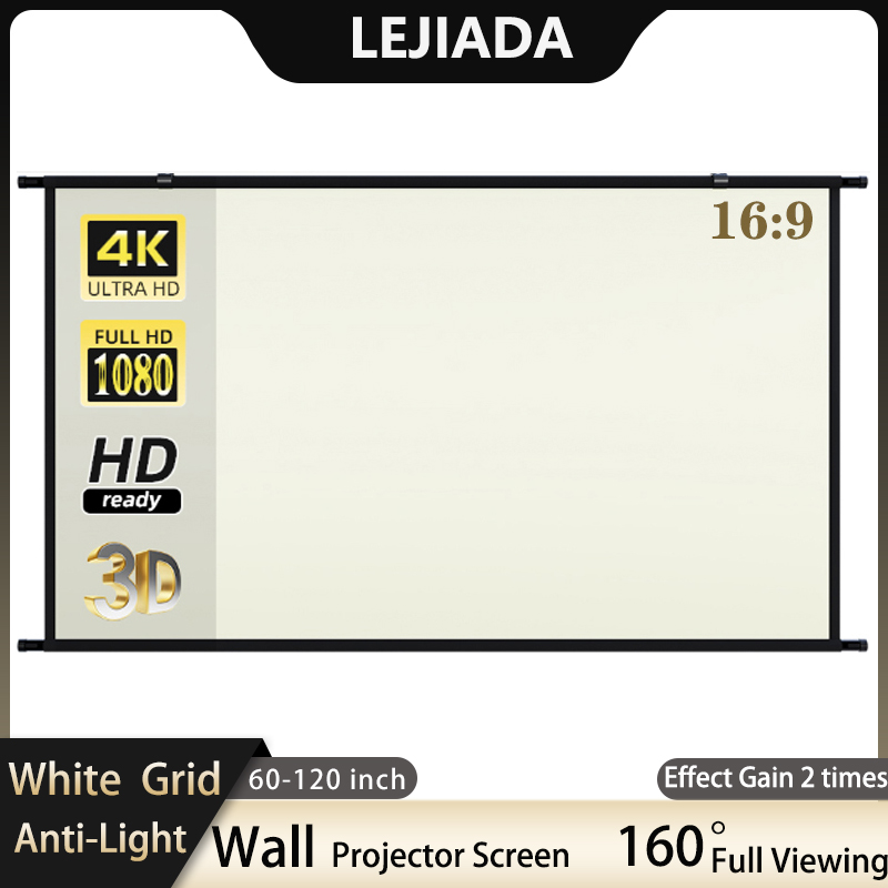 Outdoor Lighting Grid Screen - Lejiada 16:9กันแสงติดผนังขนาด60-100นิ้ว160กันแสงสีขาวติด ° หน้าจอสำหรับการดูภาพยนตร์กลางแจ้งในร่ม