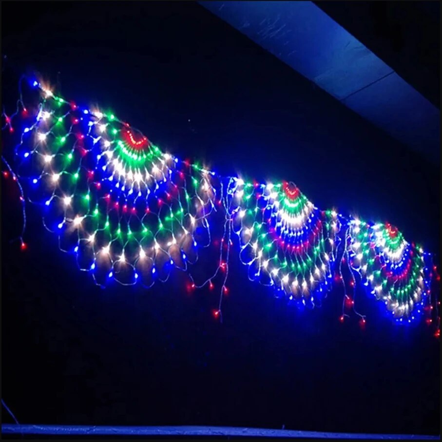 Outdoor Lighting Grid Screen - ไฟสายนกยูง3 420LED 3.2*0.6ม., ไฟ LED ตาข่ายแบบเทพนิยายสำหรับงานแต่งงาน