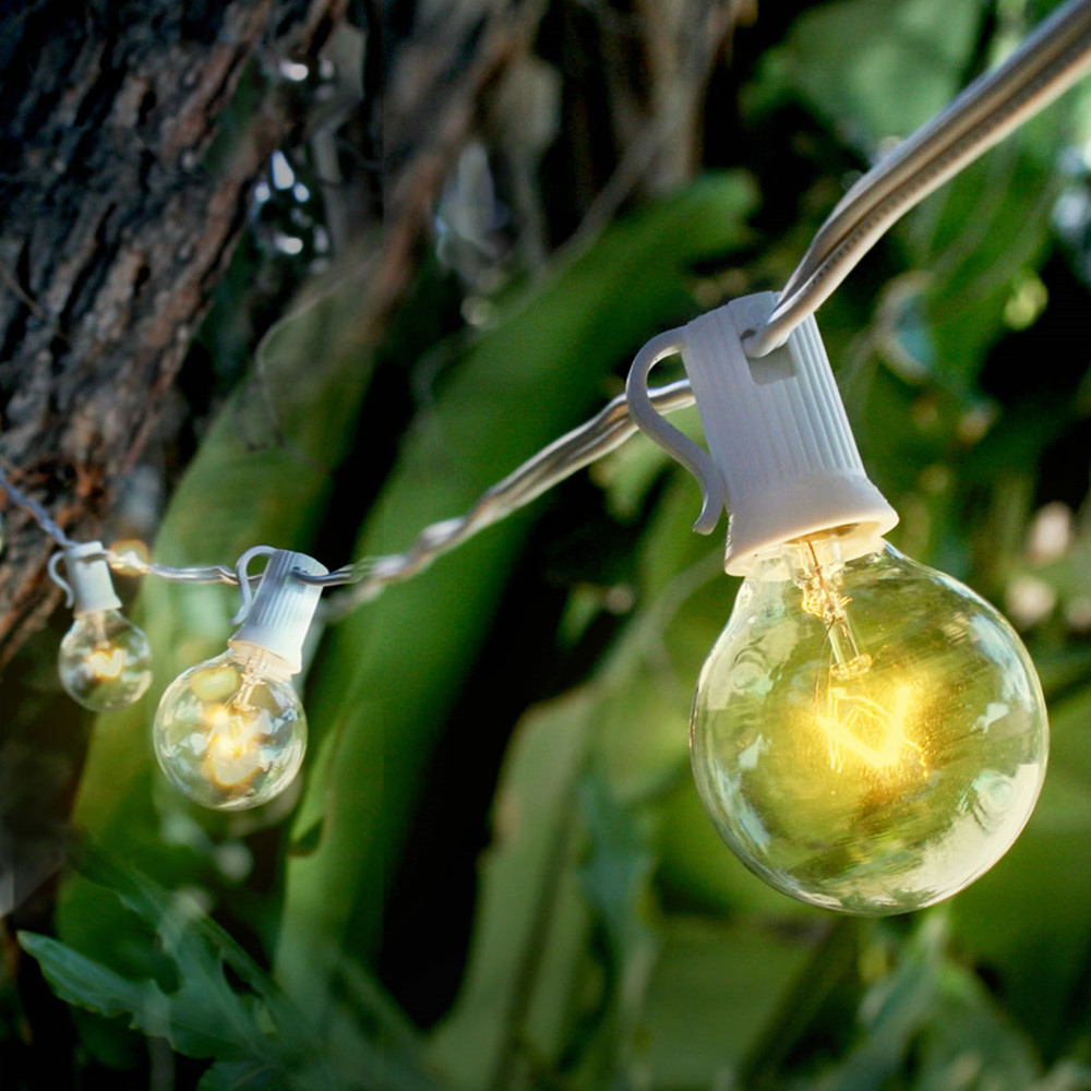 String Light Bistro - 8M G40 หลอดไฟลูกโลกแบบสายไฟ 25 หลอดไฟใส กันน้ำสำหรับกลางแจ้ง