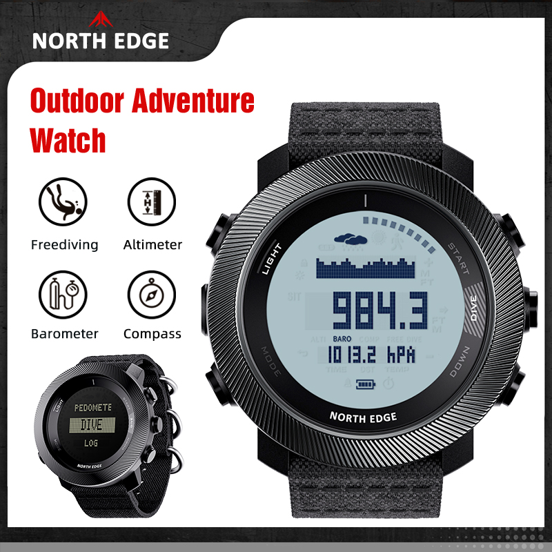 Outdoor Lighting Zones - นาฬิกาดิจิตอล NORTH EDGE APACHE-D สำหรับผู้ชาย ดำน้ำฟรีได้