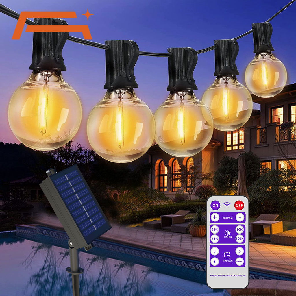 String Light Bistro - ไฟสตริงพลังงานแสงอาทิตย์กลางแจ้ง G40 Patio ไฟ LED Shatterproof