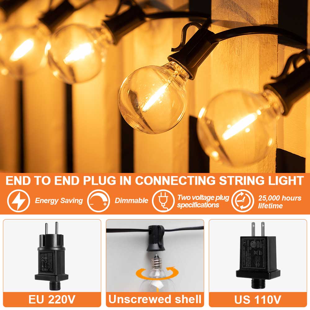 ไฟ LED G40 แบบสาย E12 DC24V แร - String Light Bistro บทวิจารณ์และราคา