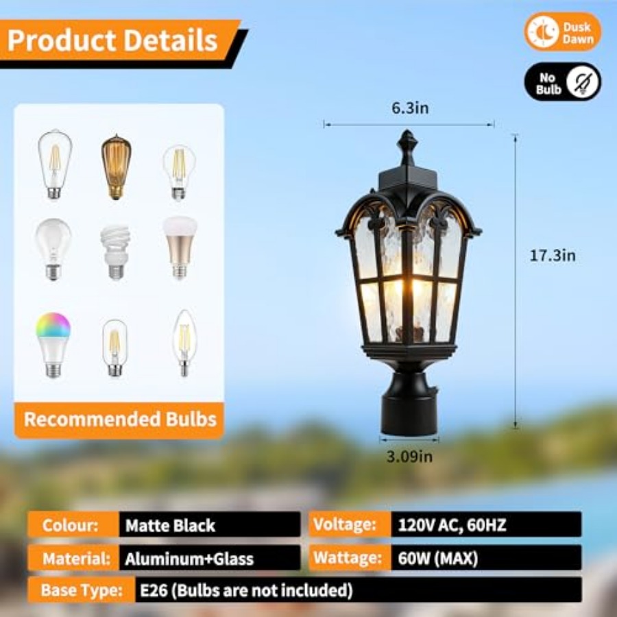 ไฟเสาภายนอกแบบเซ็นเซอร์ โคมไฟเ - Outdoor Lighting Lamp บทวิจารณ์และราคา
